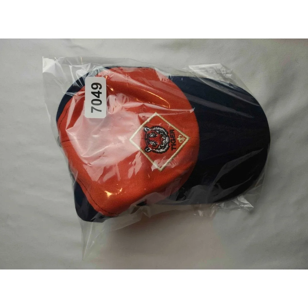 Boy Scouts of America Tiger Cub Scout Uniform Cap Hat Navy Orange Embroidered